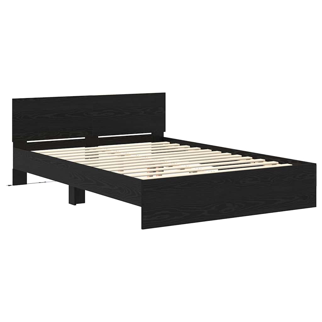 vidaXL Σκελετός Κρεβατιού Μαύρη Οξυά 120 x 190 cm Επεξεργασμένο ξύλο