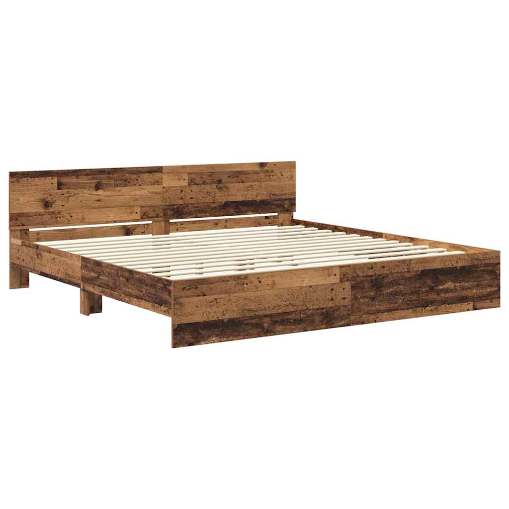 vidaXL Σκελετός Κρεβατιού Παλιό Ξύλο 180 x 200 cm Επεξεργασμένο ξύλο
