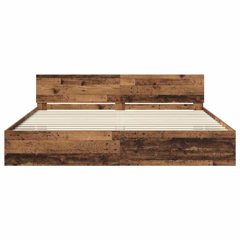 vidaXL Σκελετός Κρεβατιού Παλιό Ξύλο 180 x 200 cm Επεξεργασμένο ξύλο