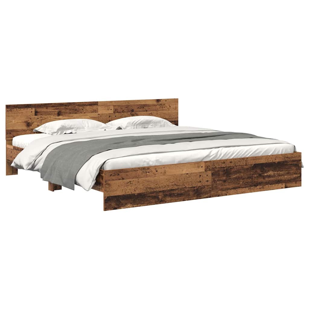 vidaXL Σκελετός Κρεβατιού Παλιό Ξύλο 180 x 200 cm Επεξεργασμένο ξύλο