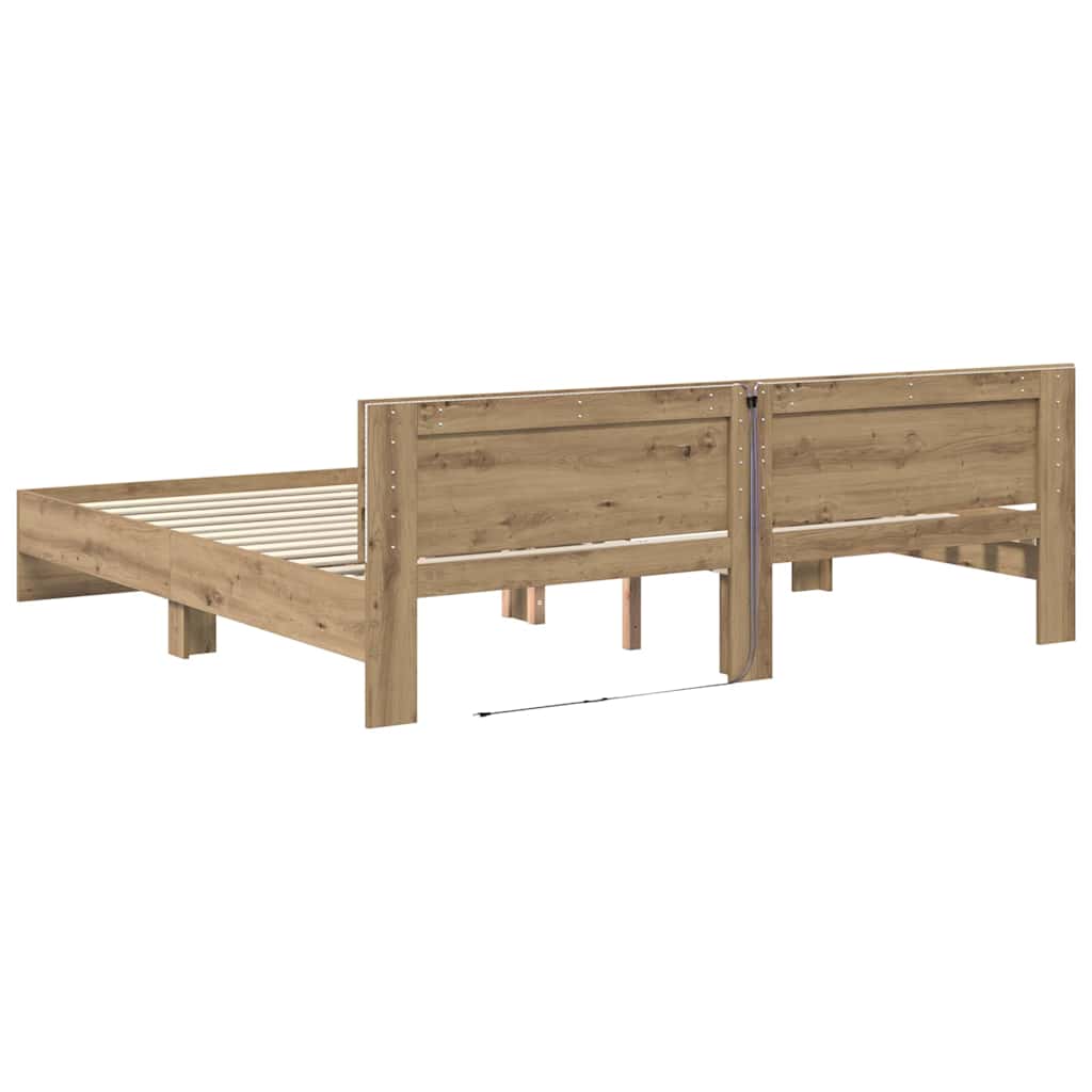 vidaXL Σκελετός Κρεβατιού Artisan Oak 180 x 200 cm Επεξεργασμένο ξύλο