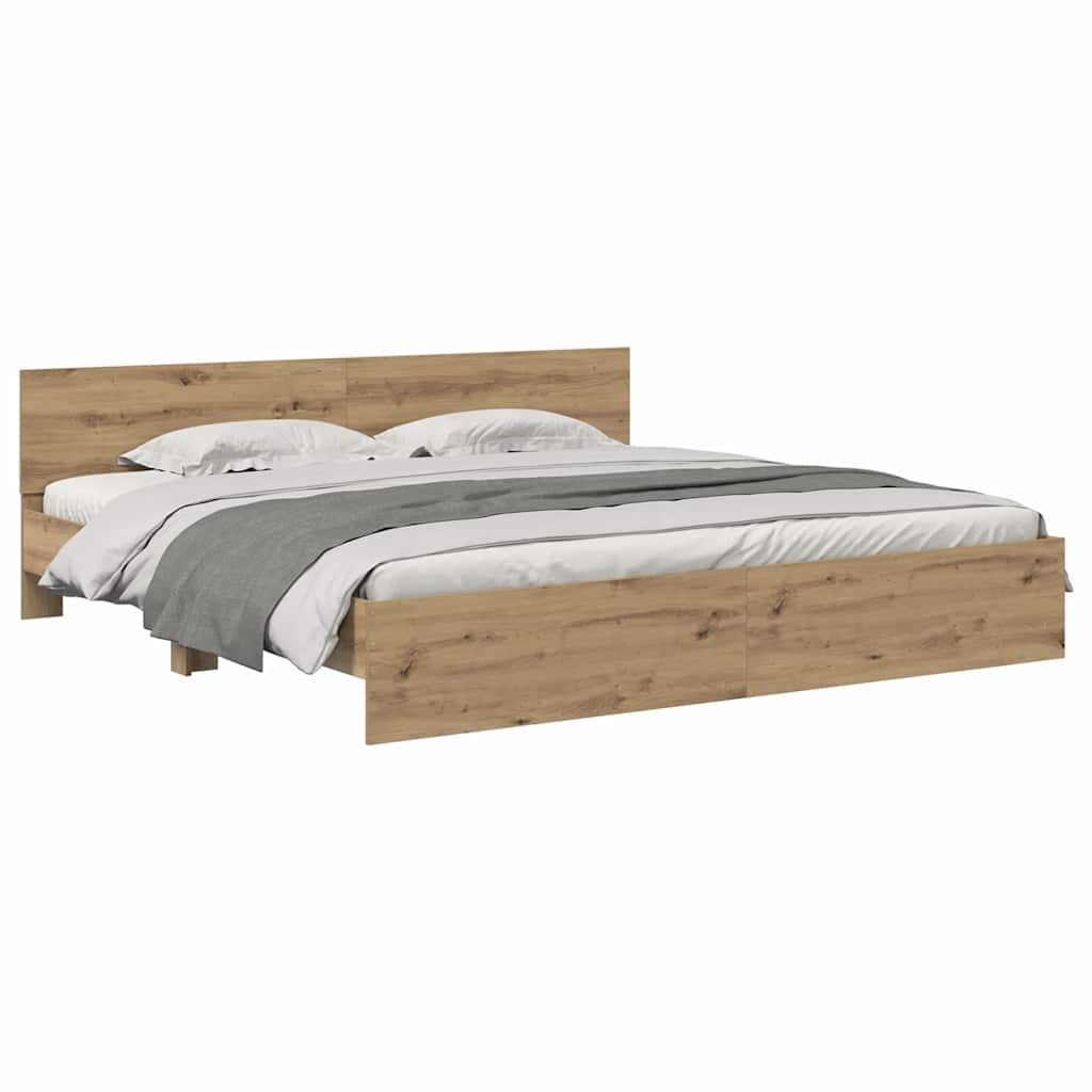 vidaXL Σκελετός Κρεβατιού Artisan Oak 180 x 200 cm Επεξεργασμένο ξύλο