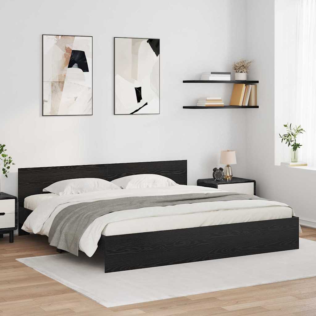 vidaXL Σκελετός Κρεβατιού Μαύρη Οξυά 180 x 200 cm Επεξεργασμένο ξύλο