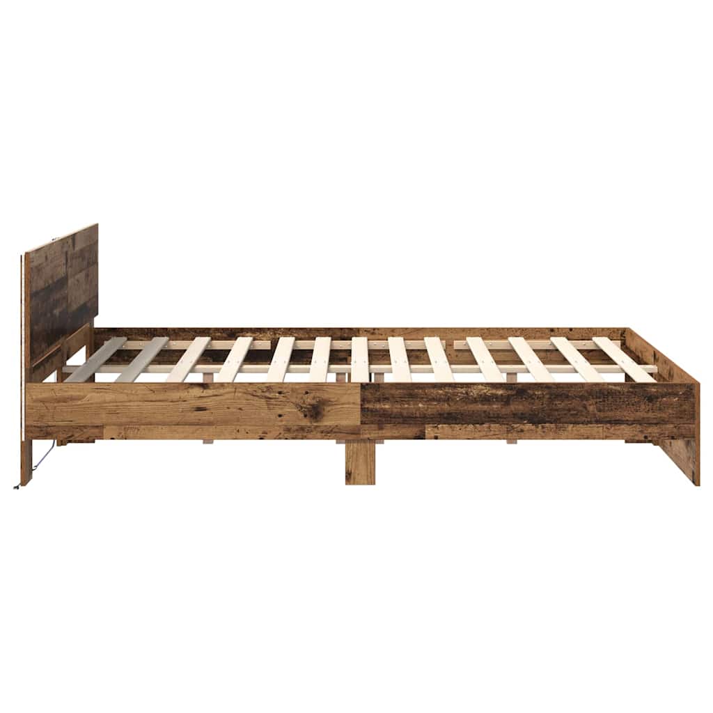 vidaXL Σκελετός Κρεβατιού Παλιό Ξύλο 140 x 200 cm Επεξεργασμένο ξύλο
