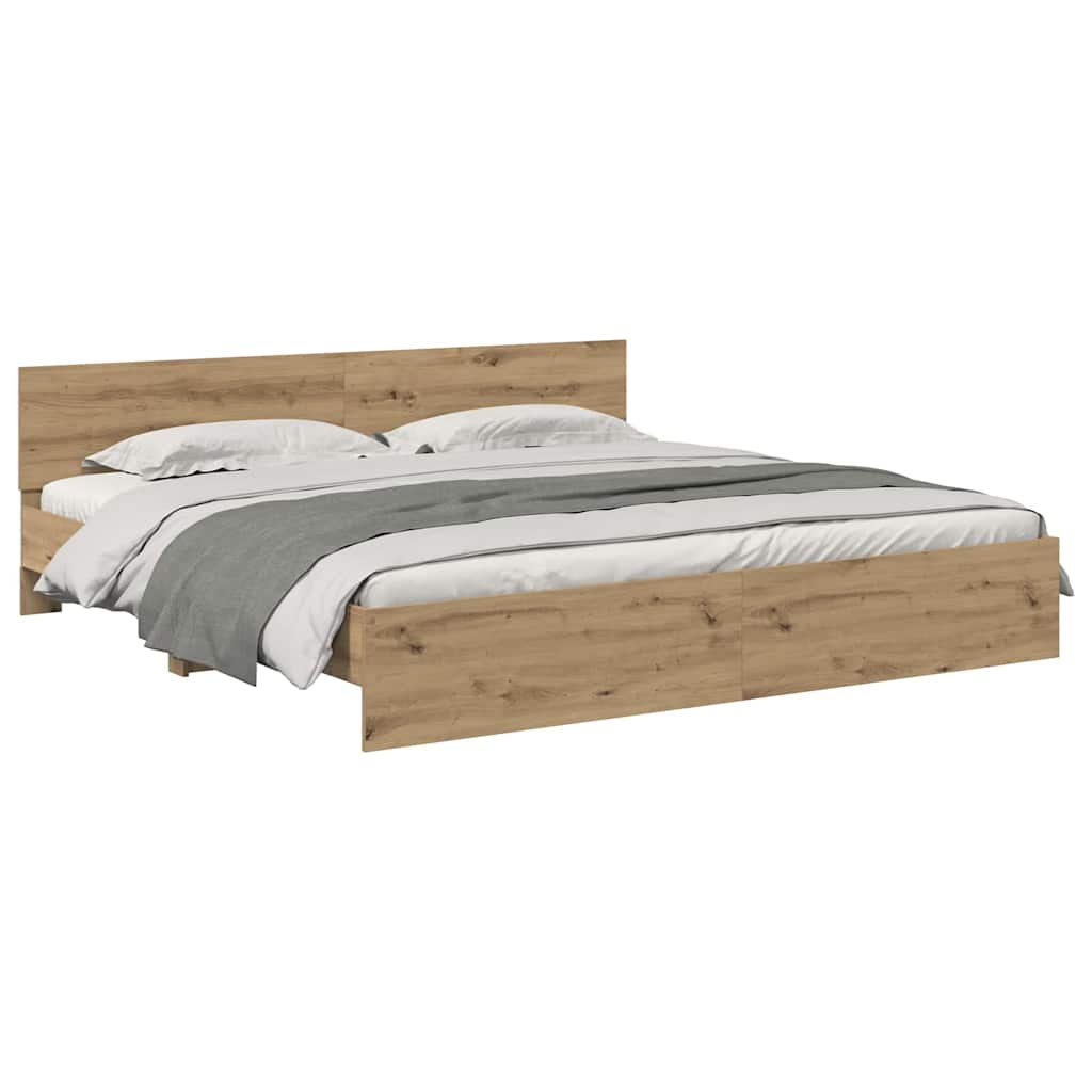 vidaXL Σκελετός Κρεβατιού Artisan Oak 200 x 200 cm Επεξεργασμένο ξύλο