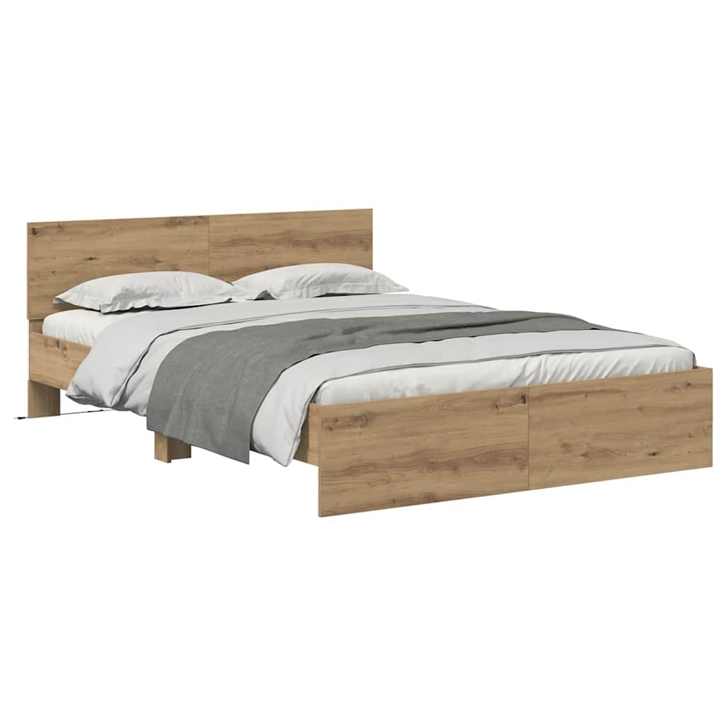 vidaXL Σκελετός Κρεβατιού Artisan Oak 150 x 200 cm Επεξεργασμένο ξύλο