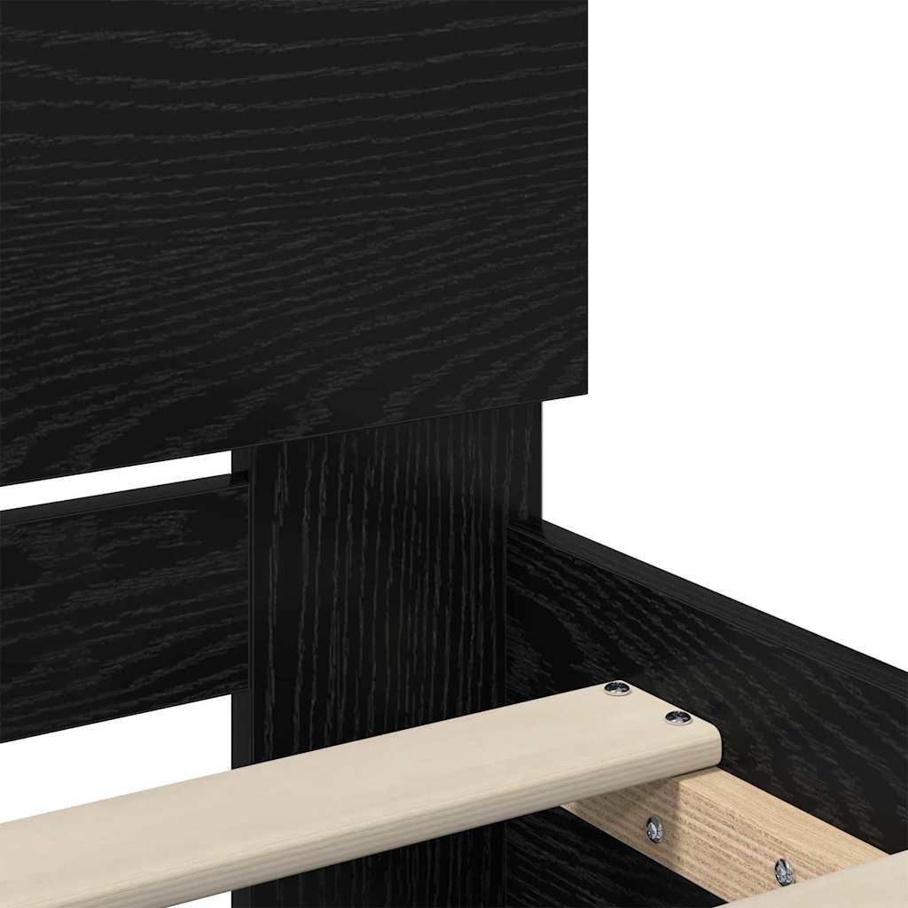 vidaXL Σκελετός Κρεβατιού Μαύρη Οξυά 150 x 200 cm Επεξεργασμένο ξύλο