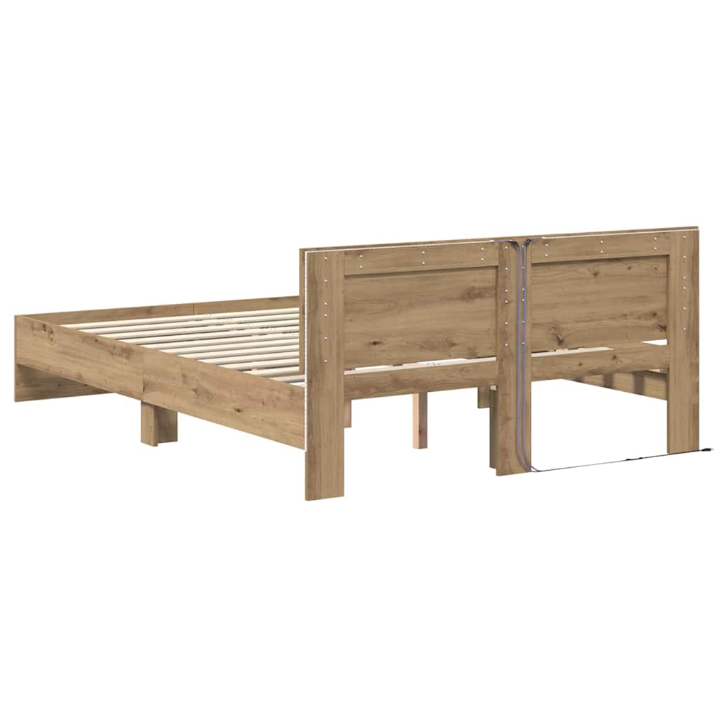 vidaXL Σκελετός Κρεβατιού Artisan Oak 160 x 200 cm Επεξεργασμένο ξύλο