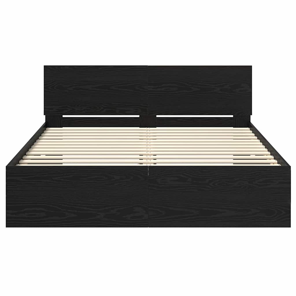 vidaXL Σκελετός Κρεβατιού Μαύρη Οξυά 160 x 200 cm Επεξεργασμένο ξύλο