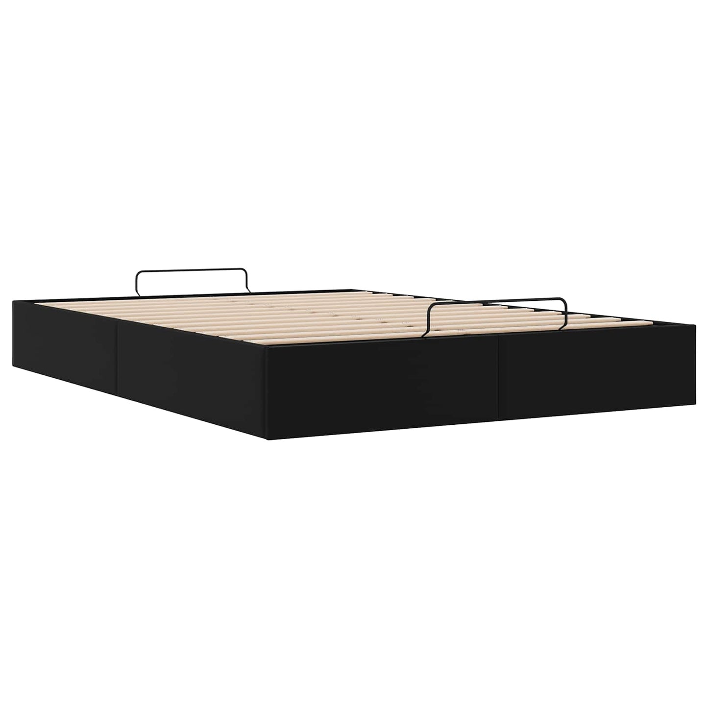 vidaXL Κρεβάτι Οθωμανικού Τύπου Μαύρο 153 x 203 cm Τεχνητό Δέρμα