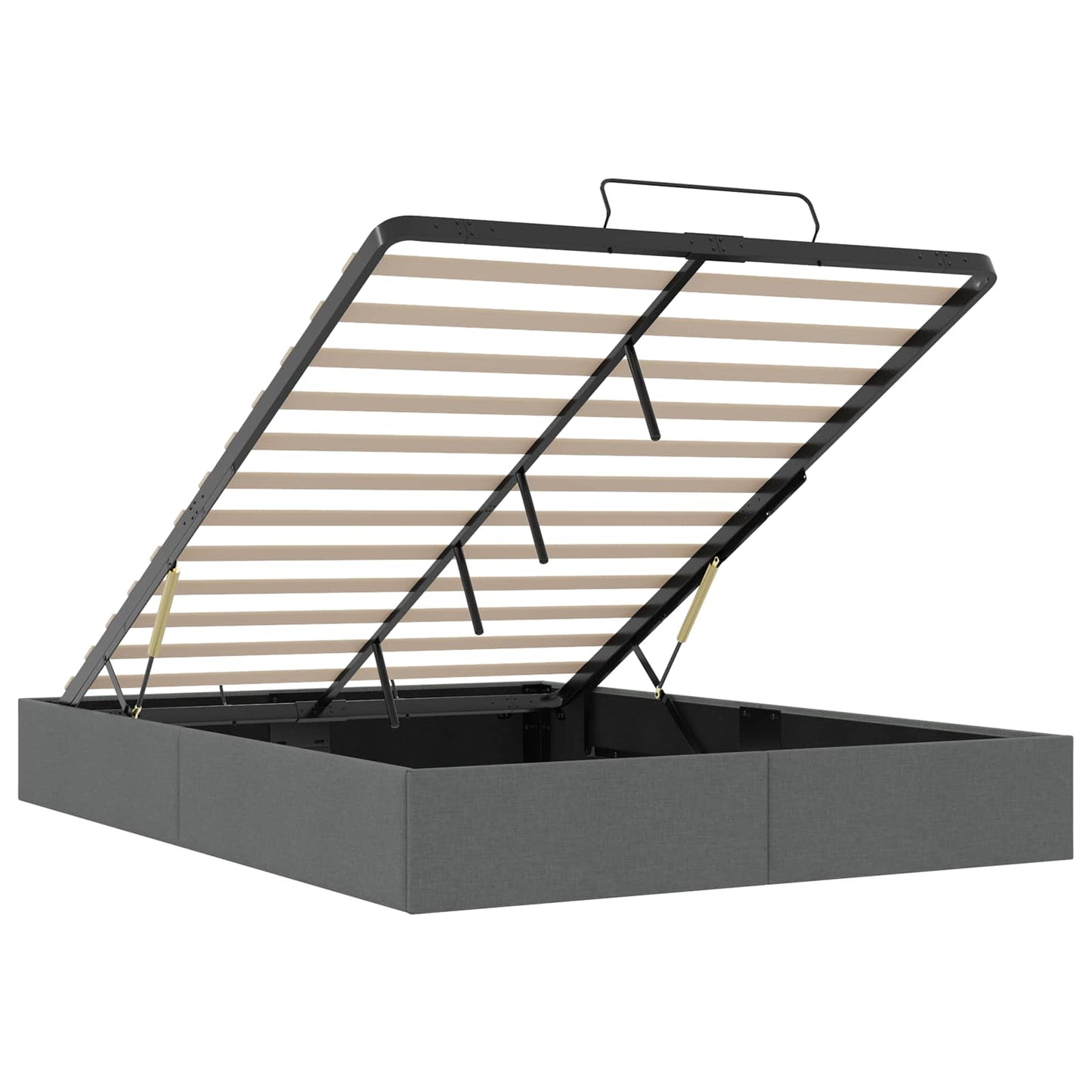 vidaXL Κρεβάτι Οθωμανικού Τύπου Σκούρο Γκρι 153 x 203 cm Ύφασμα