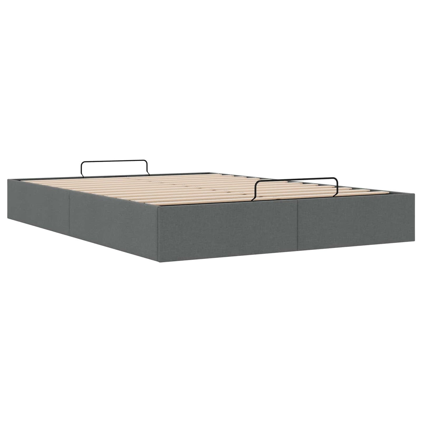 vidaXL Κρεβάτι Οθωμανικού Τύπου Σκούρο Γκρι 153 x 203 cm Ύφασμα