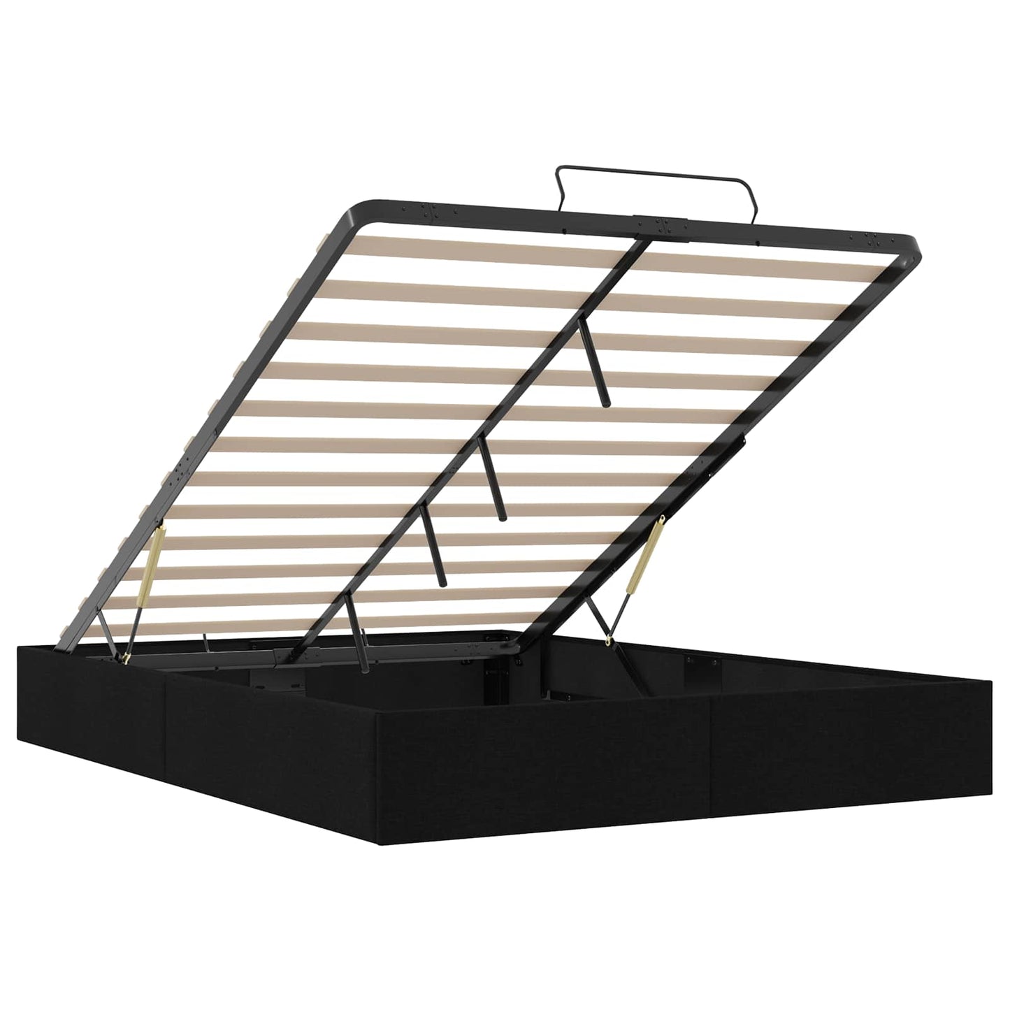 vidaXL Κρεβάτι Οθωμανικού Τύπου Μαύρο 153 x 203 cm Ύφασμα