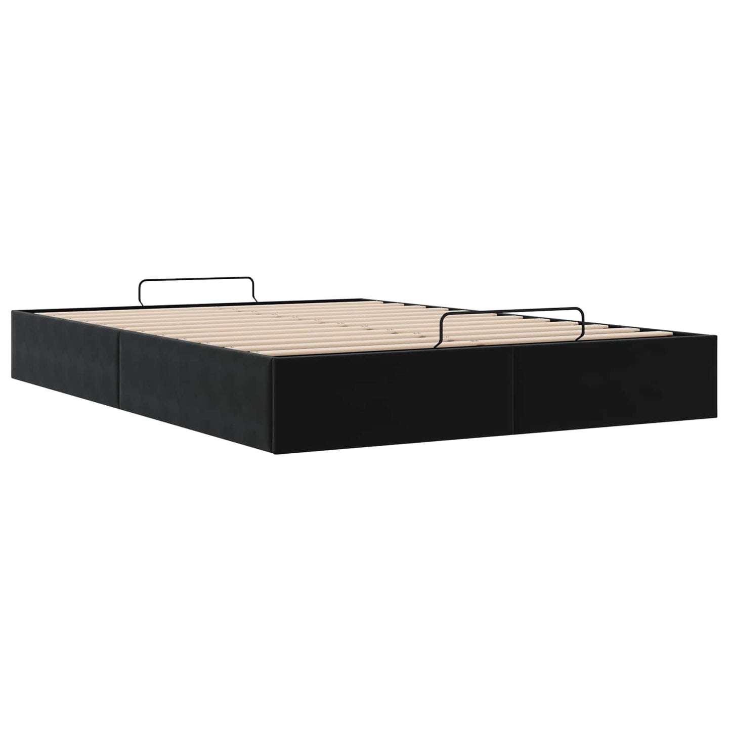 vidaXL Κρεβάτι Οθωμανικού Τύπου Μαύρο 153 x 203 cm Βελούδο