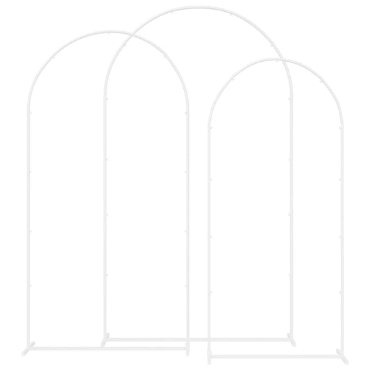 vidaXL Αψίδα Γάμου 3 pcs Λευκό Ατσάλι