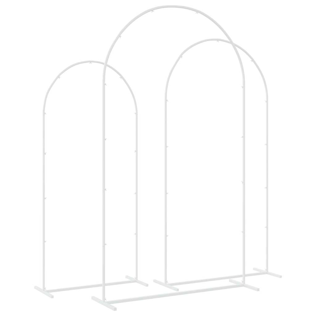 vidaXL Αψίδα Γάμου 3 pcs Λευκό Ατσάλι