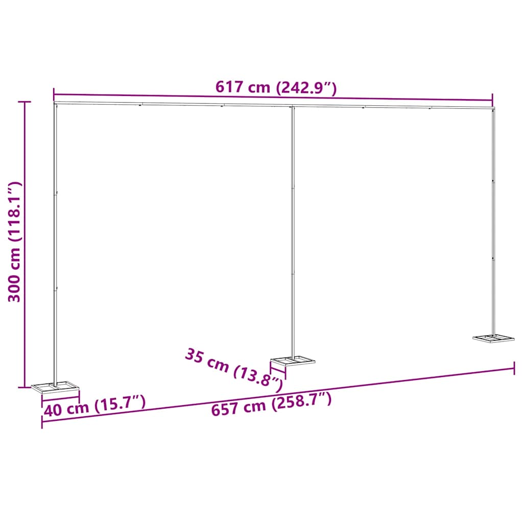 vidaXL Αψίδα Γάμου 338 x 35 x 300 εκ Ατσάλι