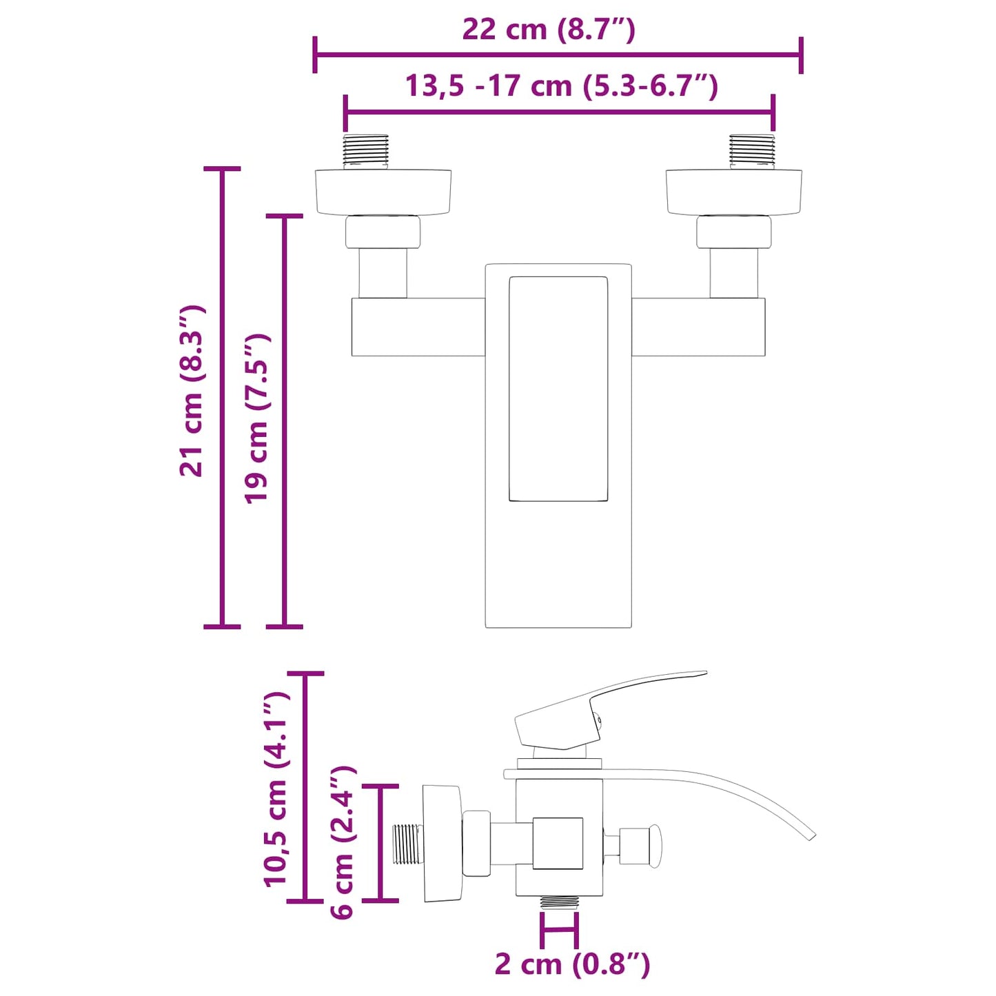 vidaXL Μίξερ ντους Με επίστρωση χρωμίου G 1 / 2 ίντσες