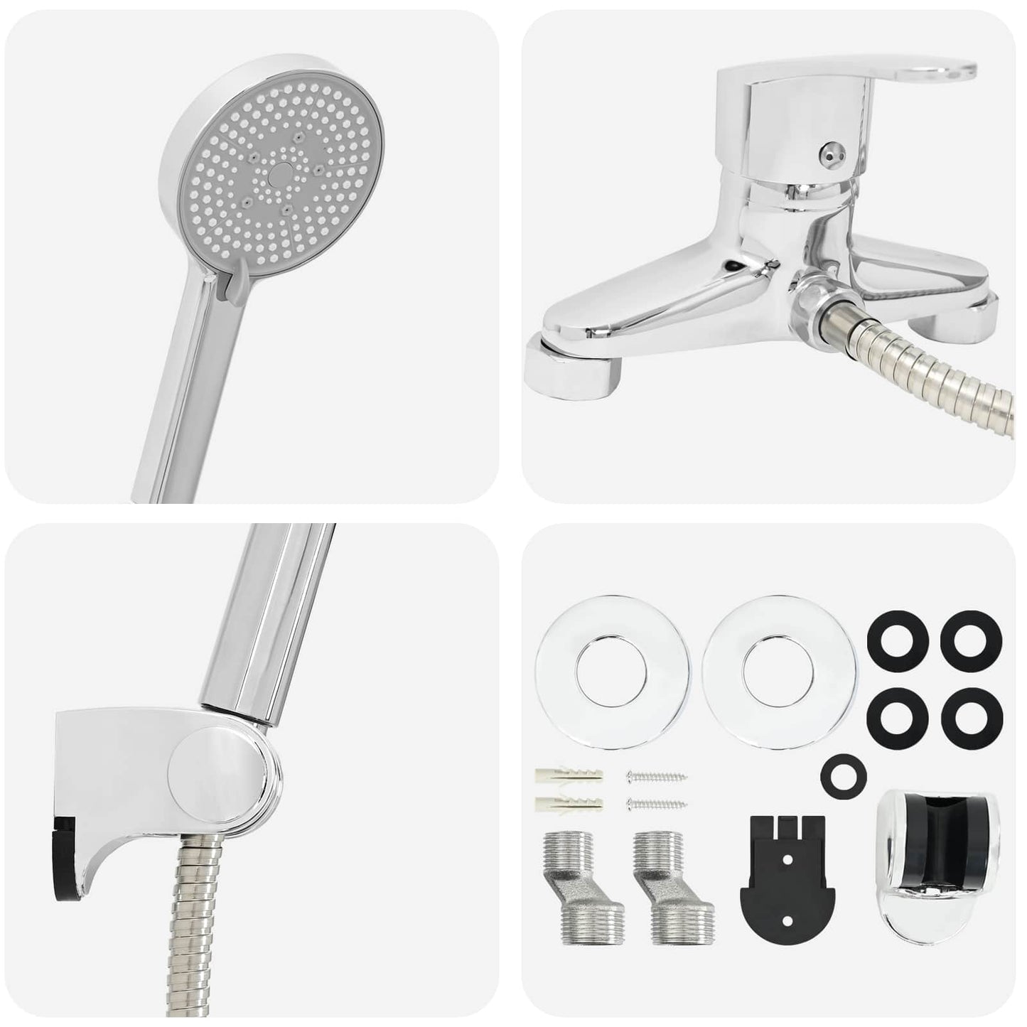 vidaXL Σετ Κεφαλής Ντους Με επίστρωση χρωμίου G 1 / 2 ίντσες