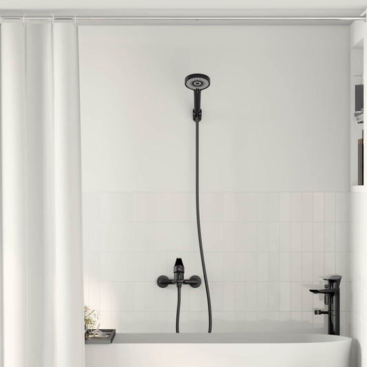 vidaXL Σετ Κεφαλής Ντους Μαύρο G 1 / 2 ίντσες