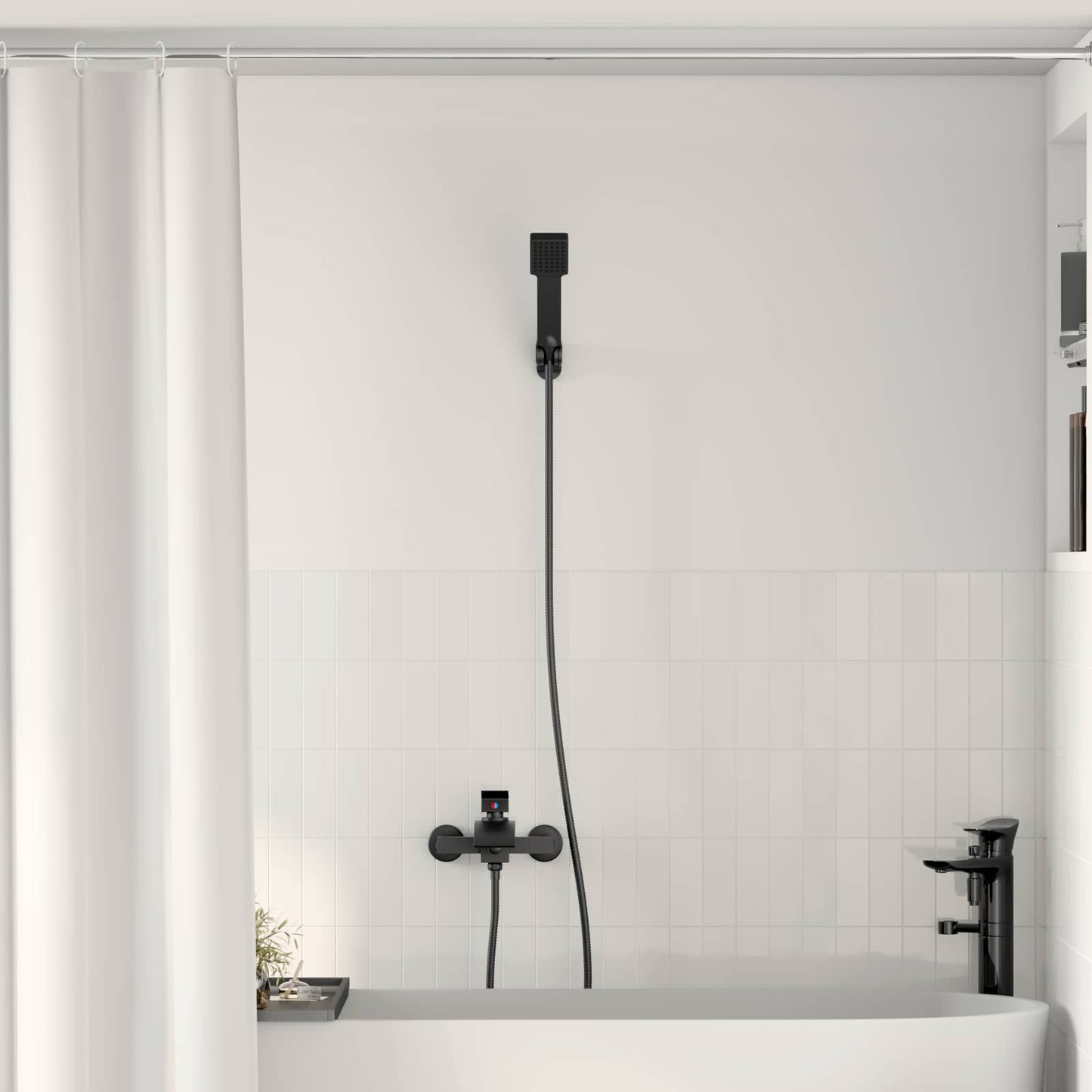 vidaXL Σετ Κεφαλής Ντους Μαύρο G 1 / 2 ίντσες