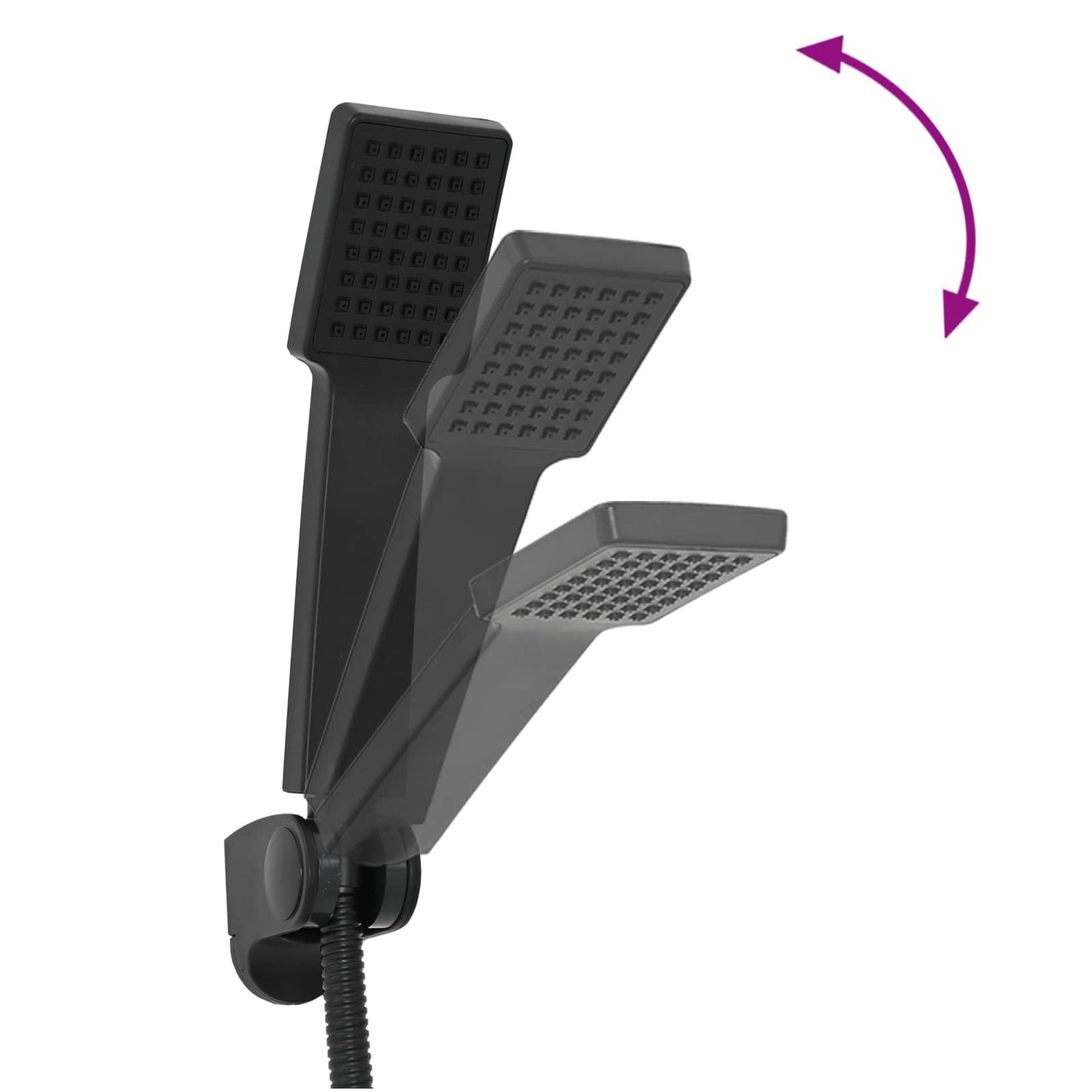 vidaXL Σετ Κεφαλής Ντους Μαύρο G 1 / 2 ίντσες