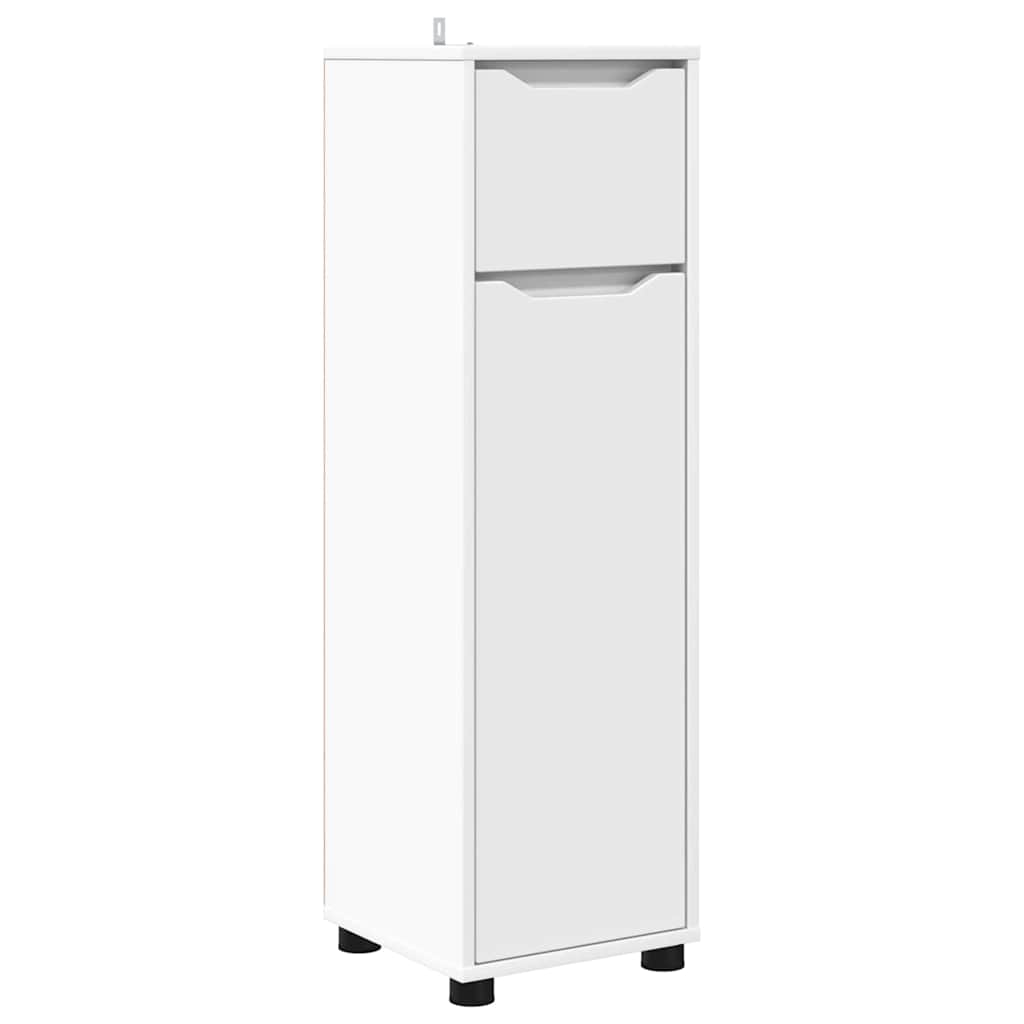 vidaXL Σετ Επίπλων Μπάνιου με συρτάρι 4 pcs Λευκό Επεξεργασμένο ξύλο