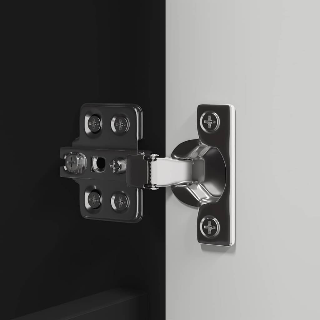 vidaXL Σετ Επίπλων Μπάνιου με συρτάρι 4 pcs Μαύρο Επεξεργασμένο ξύλο