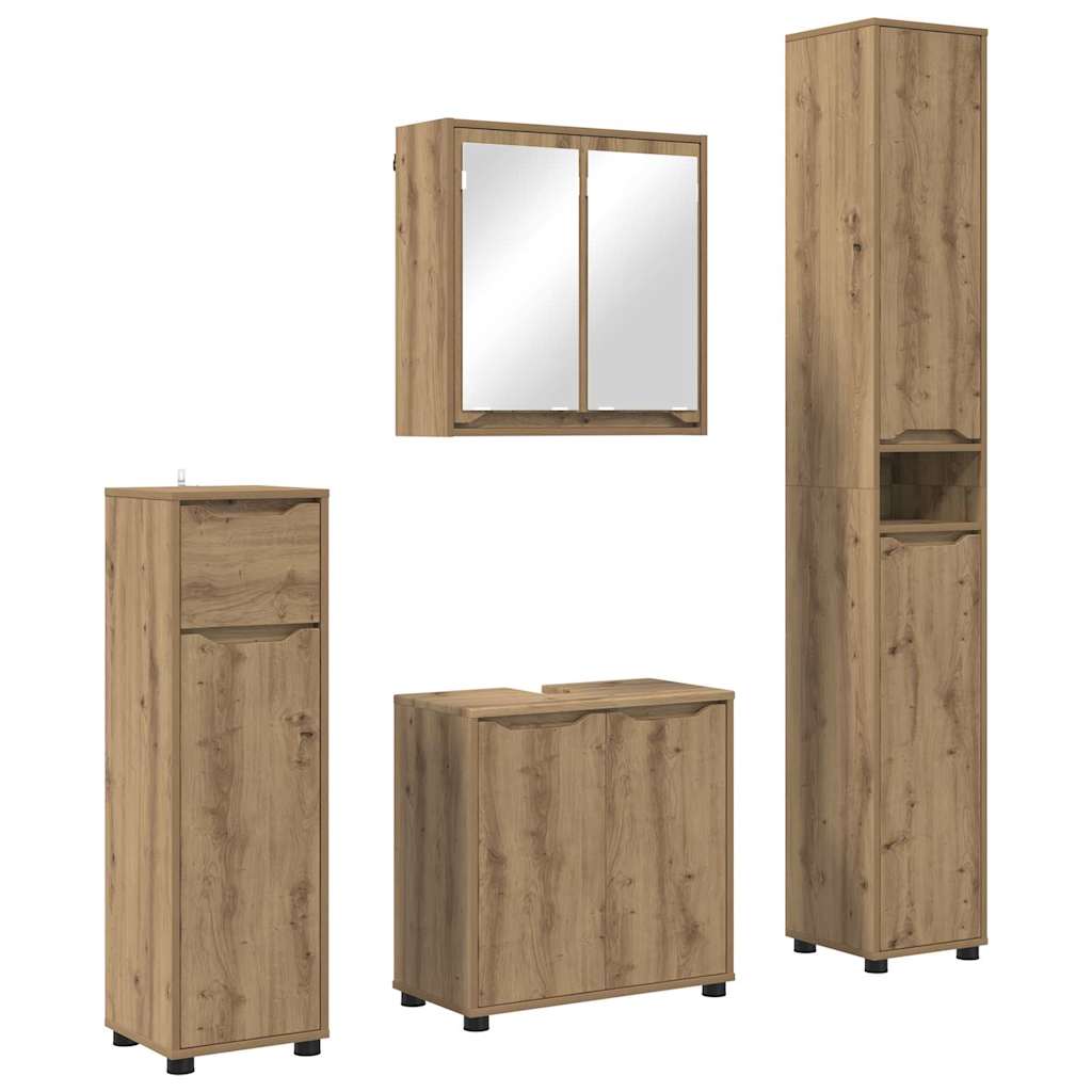 vidaXL Σετ Επίπλων Μπάνιου 4 pcs Artisan Oak Επεξεργασμένο ξύλο