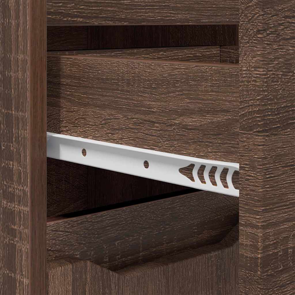 vidaXL Σετ Επίπλων Μπάνιου με ράφι 3 pcs Καφέ δρυς Επεξεργασμένο ξύλο