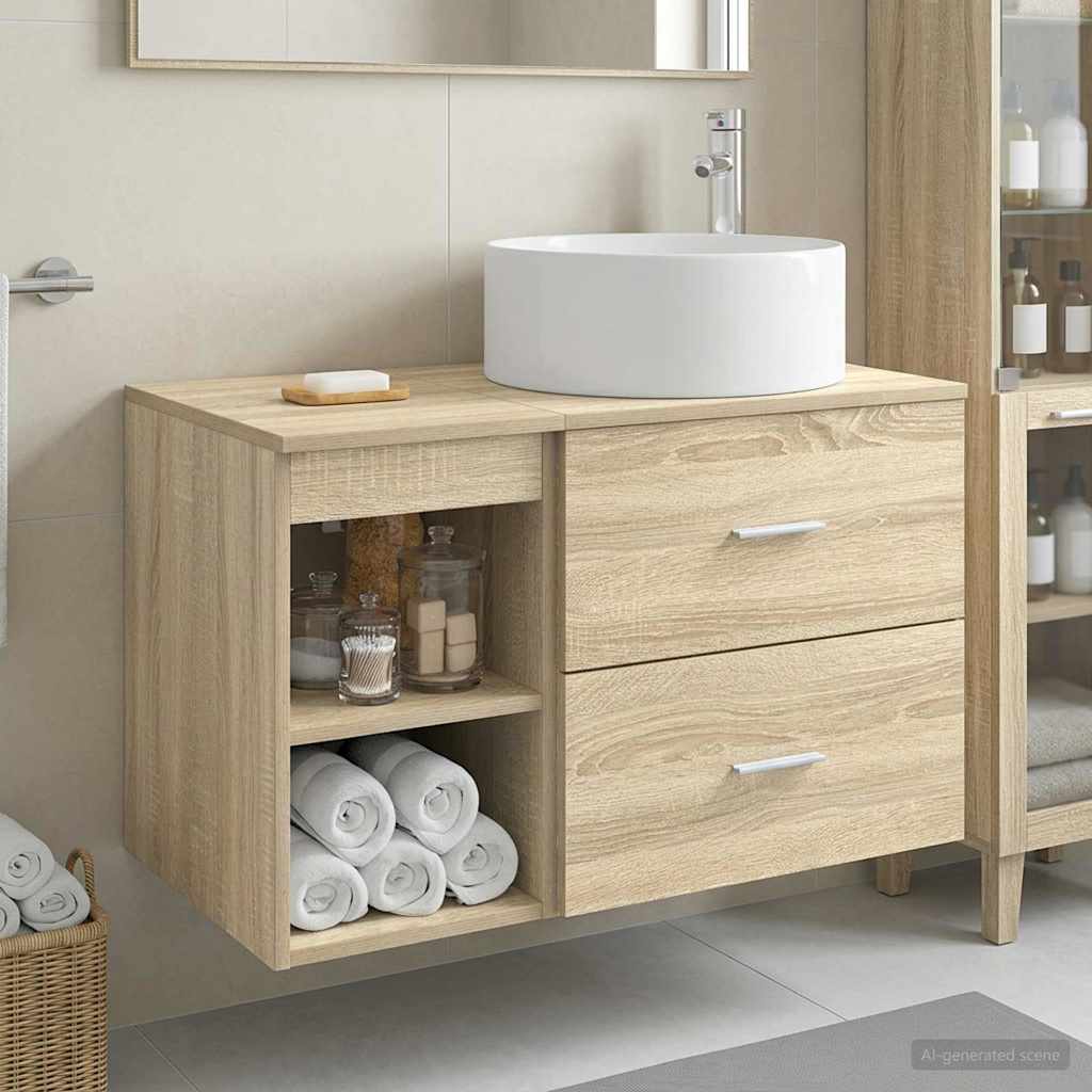 vidaXL Σετ Επίπλων Μπάνιου 2 τμχ. Sonoma Δρυς Επεξεργασμένο Ξύλο