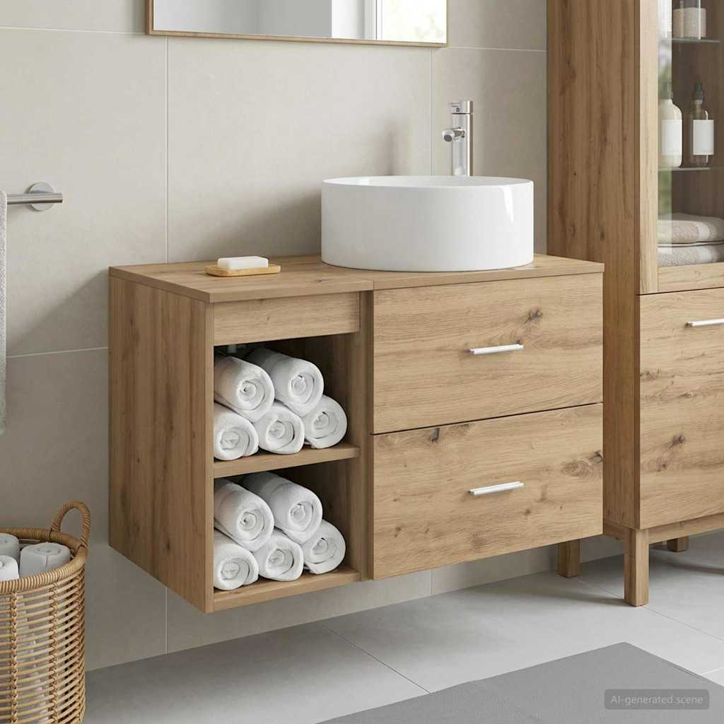 vidaXL Σετ Επίπλων Μπάνιου 2 τμχ. Artisan Δρυς Επεξεργασμένο Ξύλο