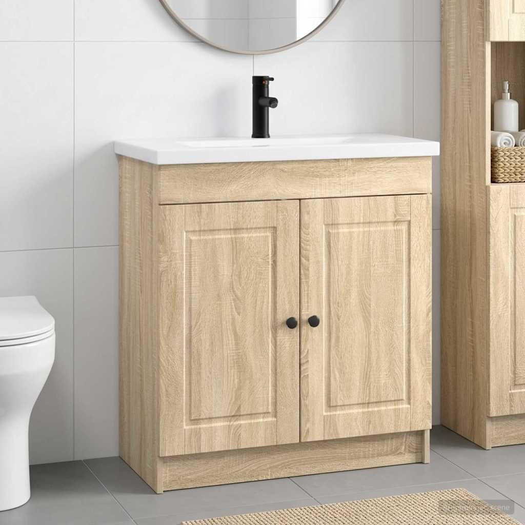 vidaXL Σετ Επίπλων Μπάνιου Sonoma Δρυς 56 x 37,5 x 81 εκ
