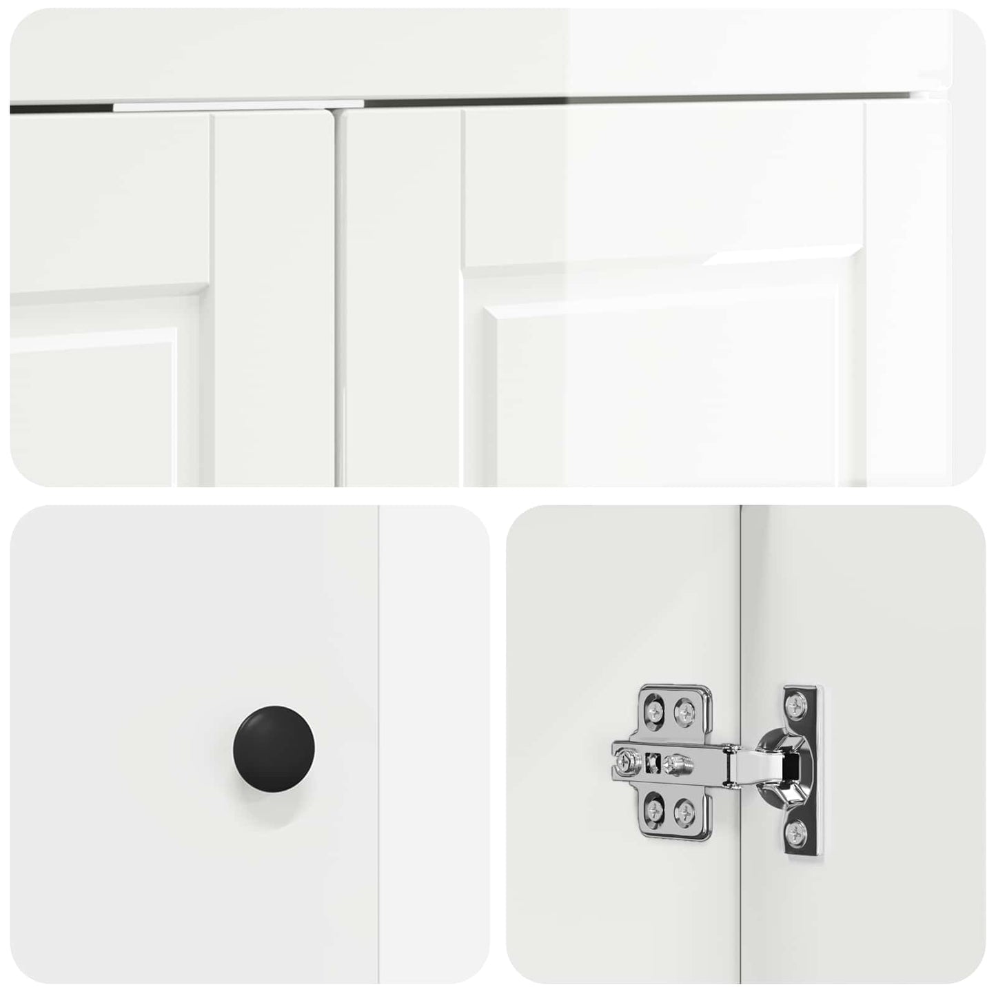 vidaXL Σετ Επίπλων Μπάνιου Γυαλιστερό Λευκό 56 x 37,5 x 81 εκ