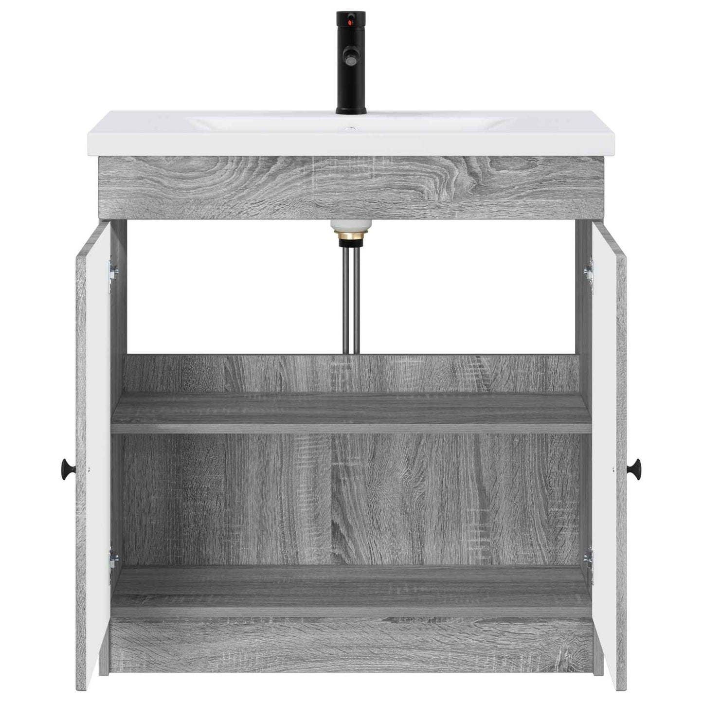 vidaXL Σετ Επίπλων Μπάνιου Γκρι Sonoma 56 x 37,5 x 81 εκ