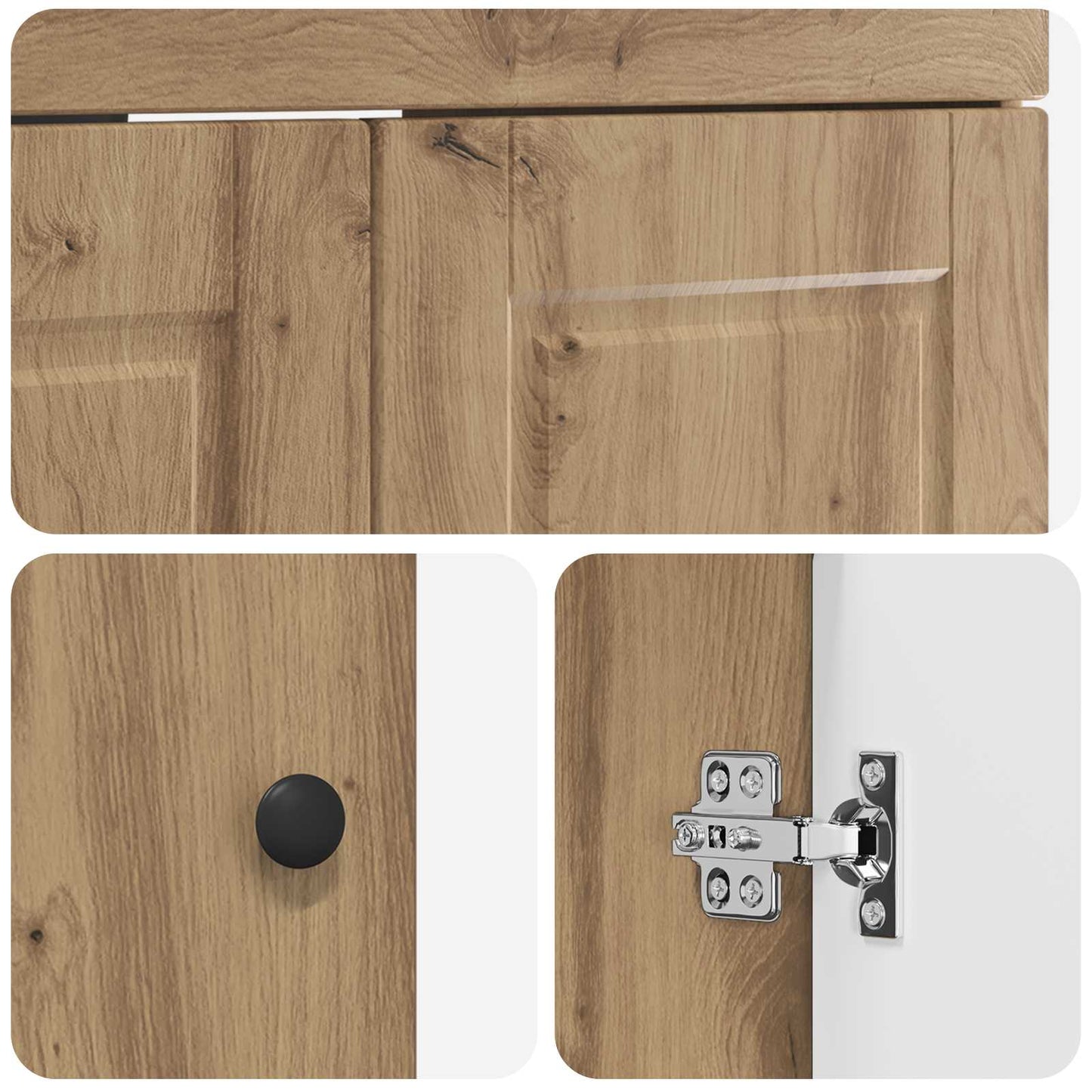 vidaXL Σετ Επίπλων Μπάνιου Artisan Δρυς 56 x 37,5 x 81 εκ