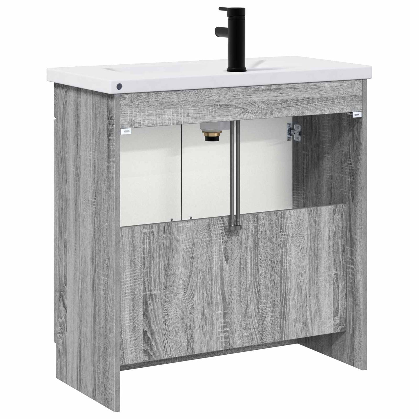 vidaXL Σετ Επίπλων Μπάνιου Γκρι Sonoma 78,5 x 37,5 x 81 εκ