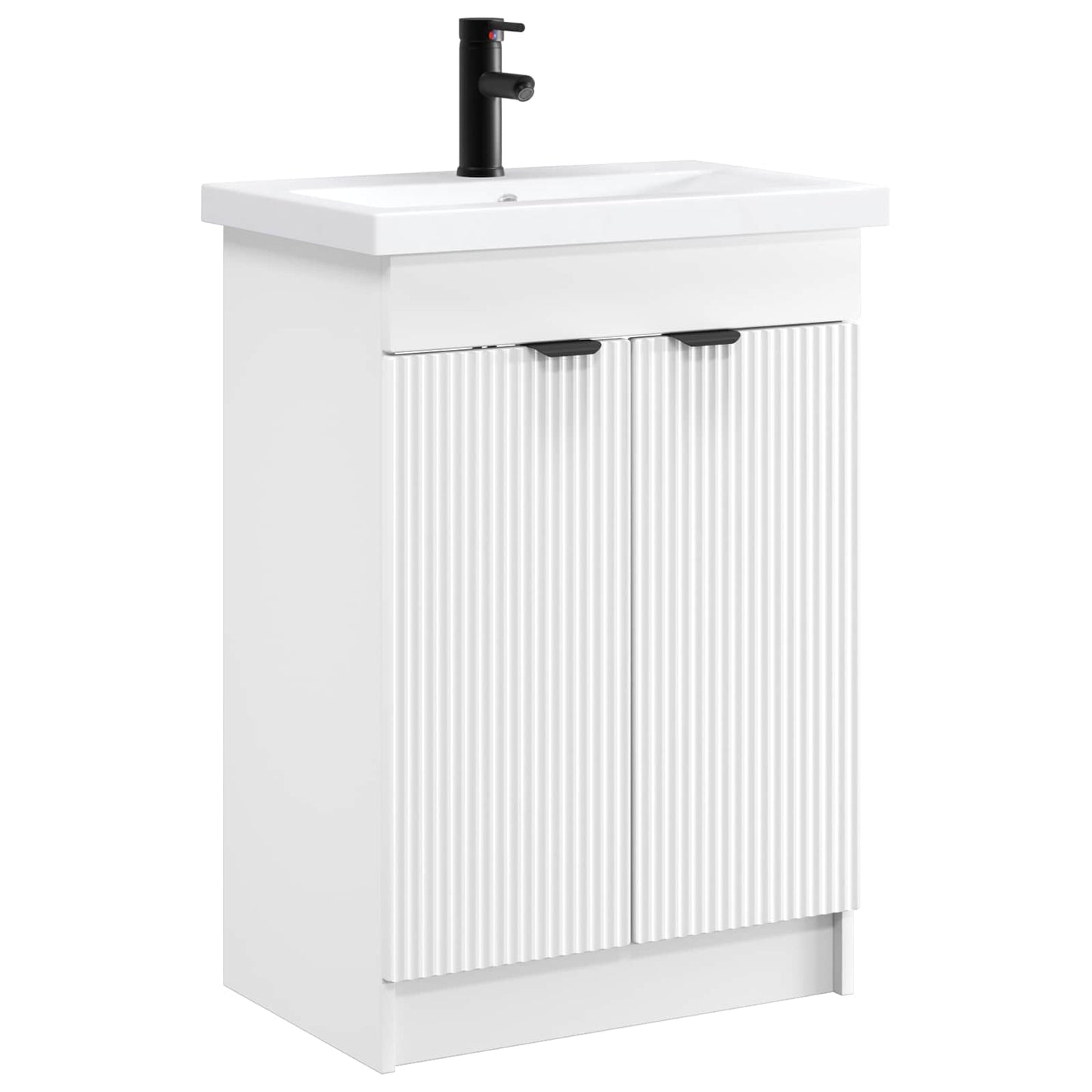 vidaXL Σετ Επίπλων Μπάνιου Λευκό 56 x 37,5 x 81 εκ Επεξεργασμένο Ξύλο