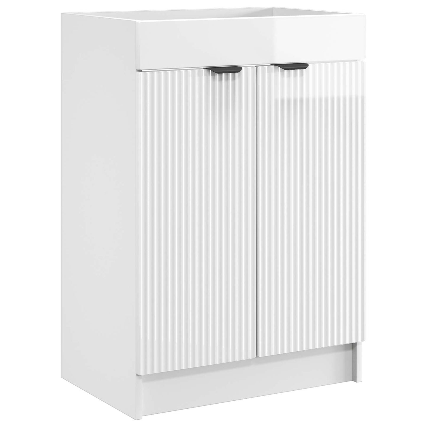 vidaXL Σετ Επίπλων Μπάνιου Γυαλιστερό Λευκό 56 x 37,5 x 81 εκ