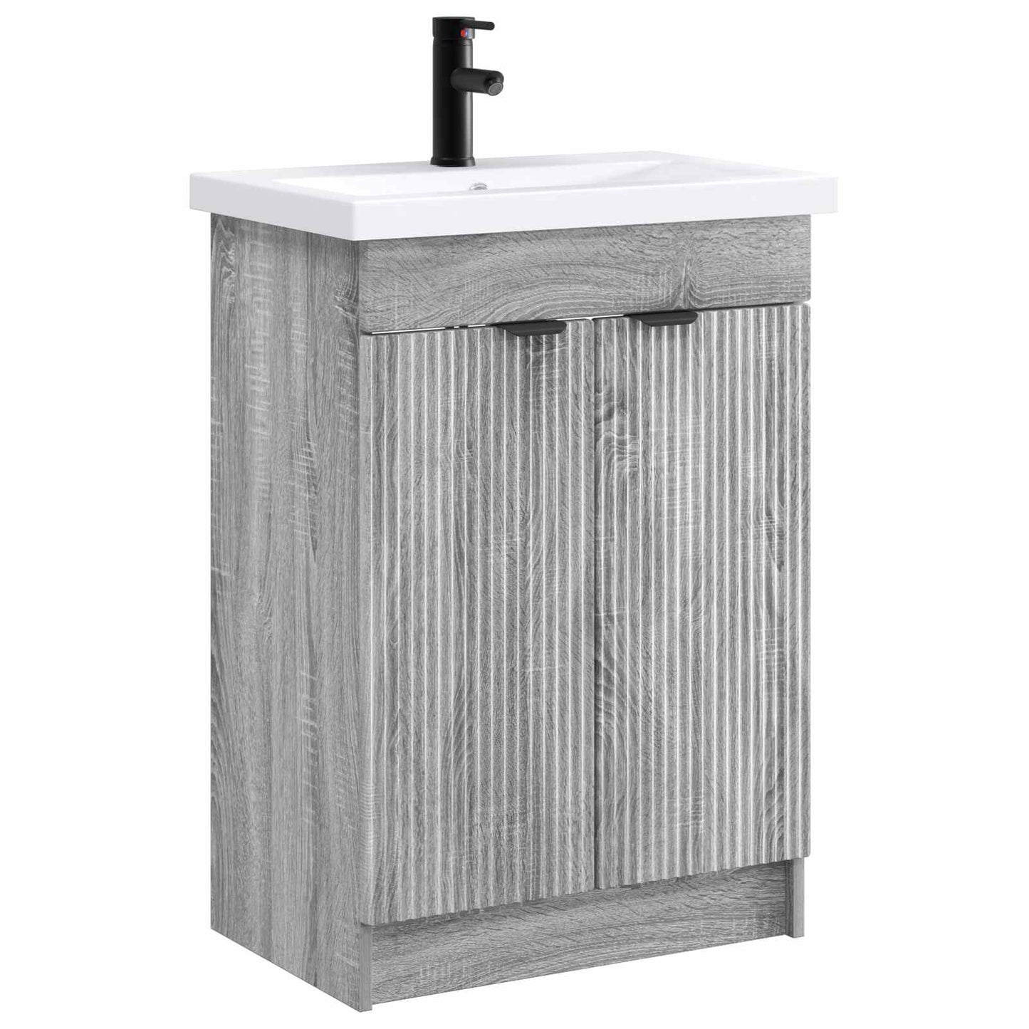 vidaXL Σετ Επίπλων Μπάνιου Γκρι Sonoma 56 x 37,5 x 81 εκ