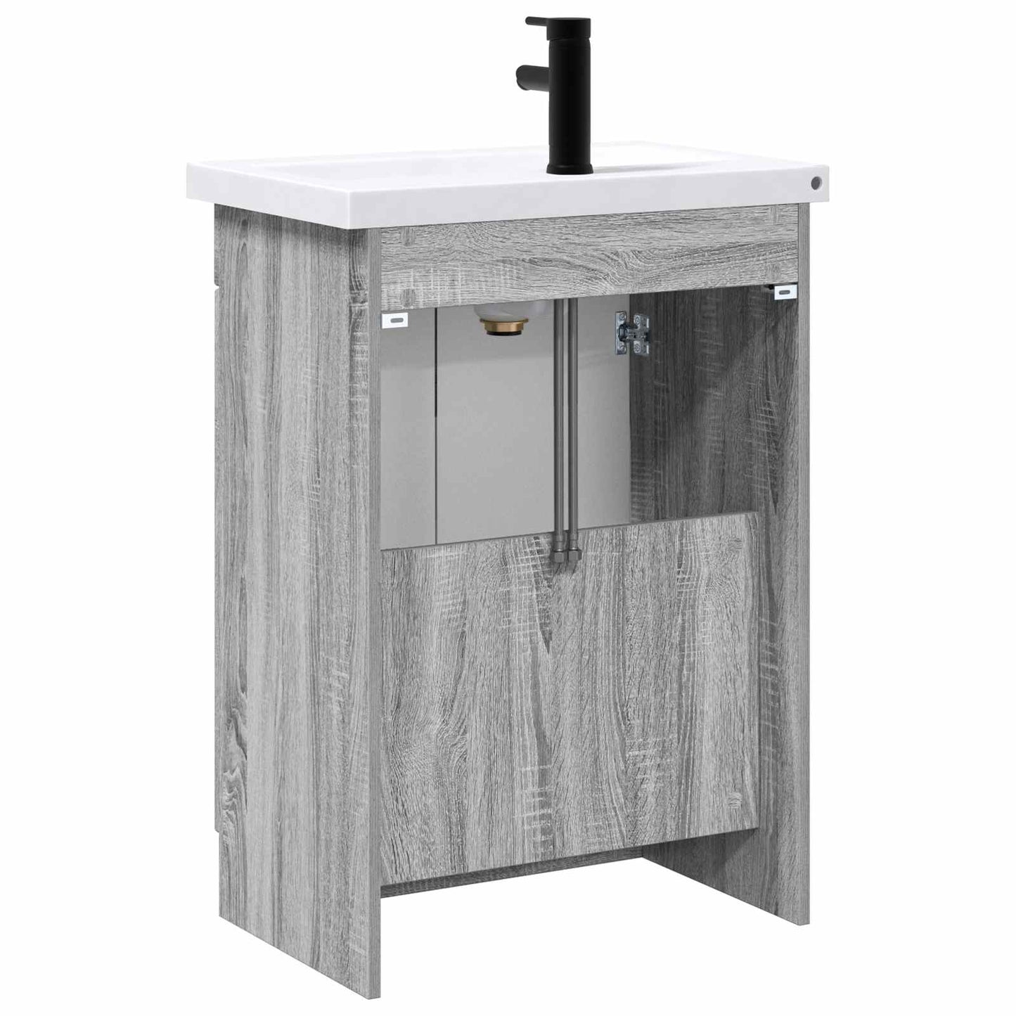 vidaXL Σετ Επίπλων Μπάνιου Γκρι Sonoma 56 x 37,5 x 81 εκ