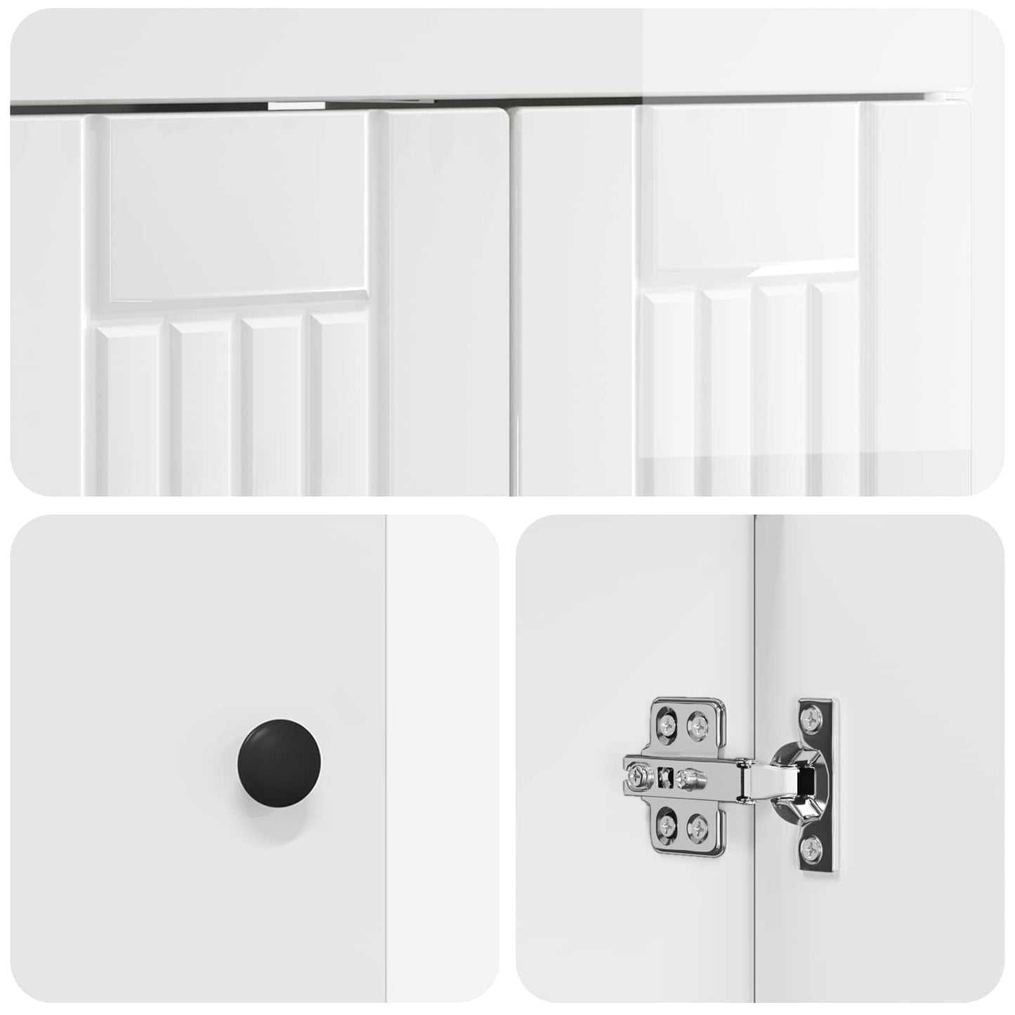 vidaXL Σετ Επίπλων Μπάνιου Γυαλιστερό Λευκό 78,5 x 37,5 x 81 εκ