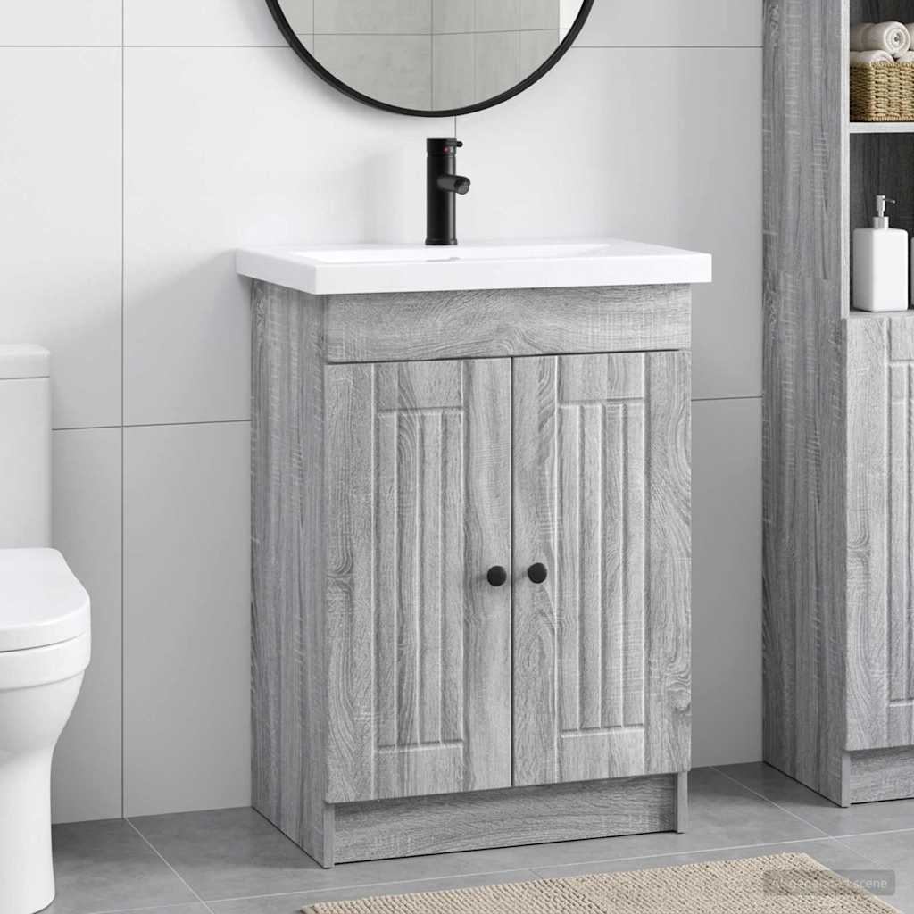 vidaXL Σετ Επίπλων Μπάνιου Γκρι Sonoma 78,5 x 37,5 x 81 εκ