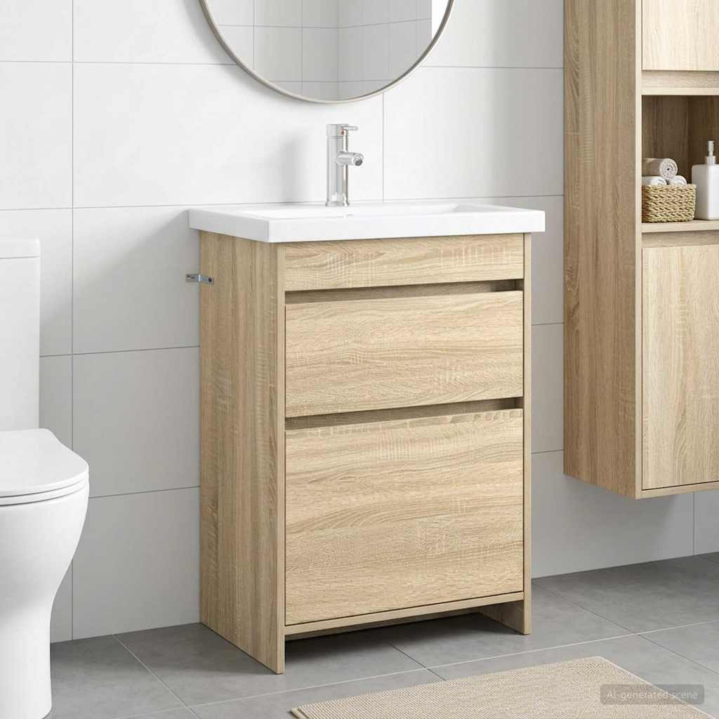 vidaXL Σετ Επίπλων Μπάνιου Sonoma Δρυς 61 x 40 x 84,5 εκ