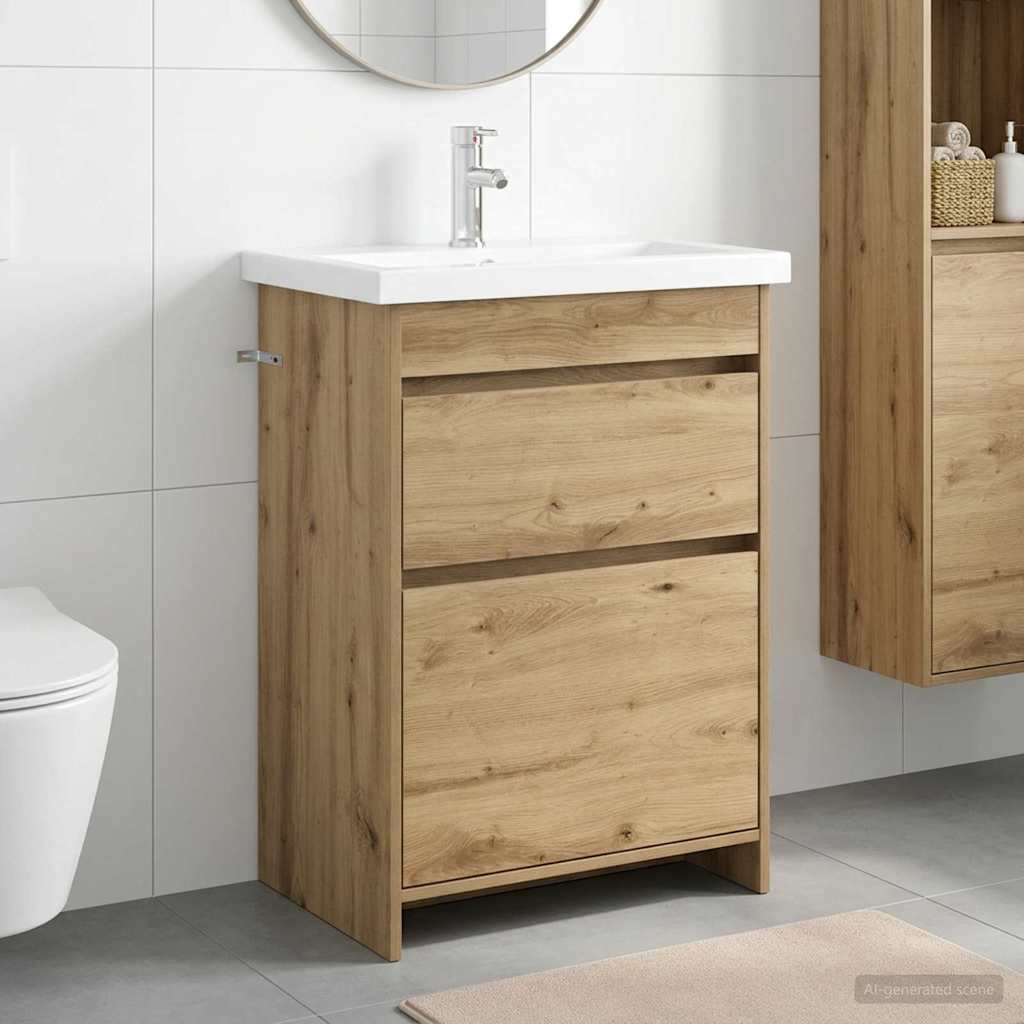 vidaXL Σετ Επίπλων Μπάνιου Artisan Δρυς 61 x 40 x 84,5 εκ