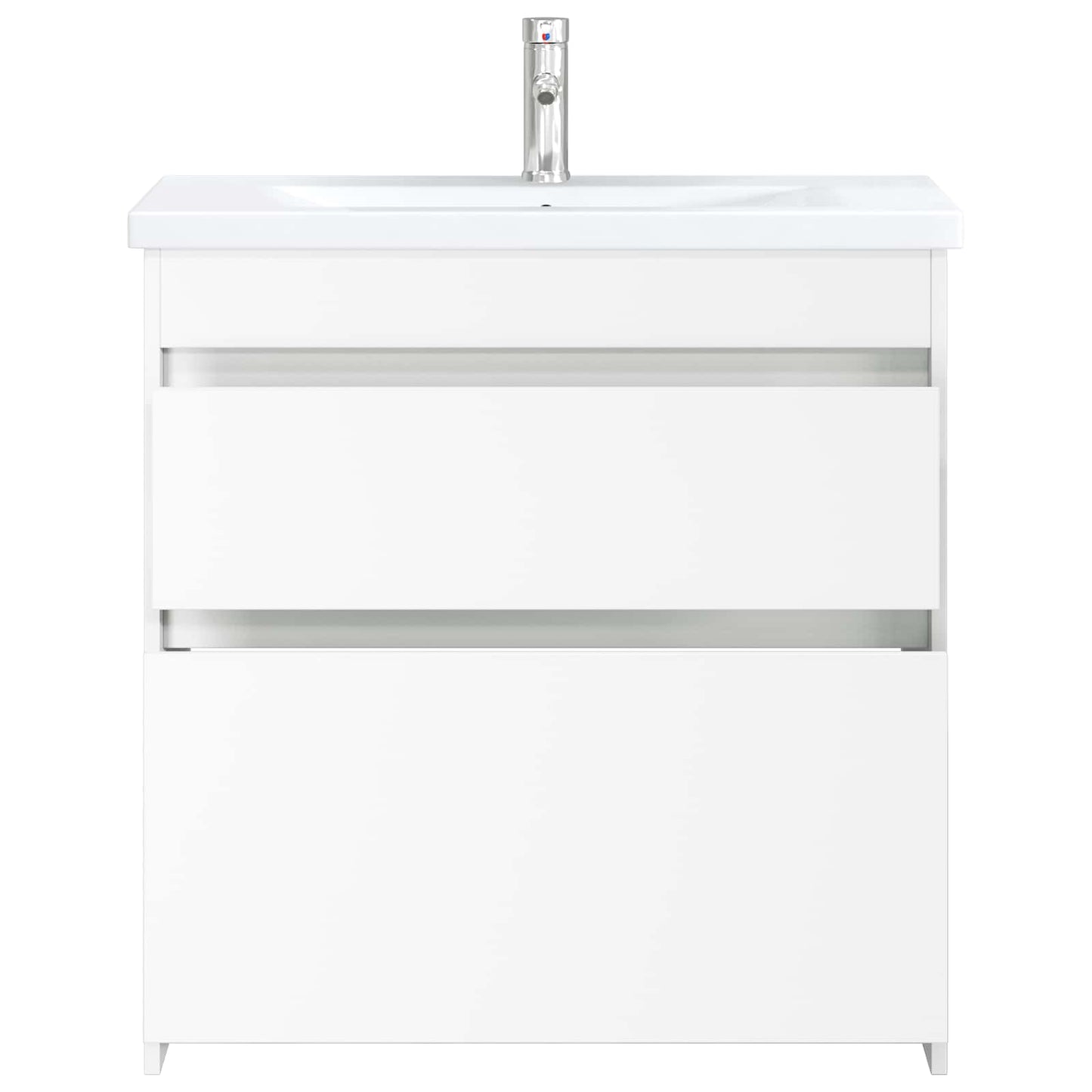 vidaXL Σετ Επίπλων Μπάνιου Λευκό 81 x 40 x 84,5 εκ Επεξεργασμένο Ξύλο