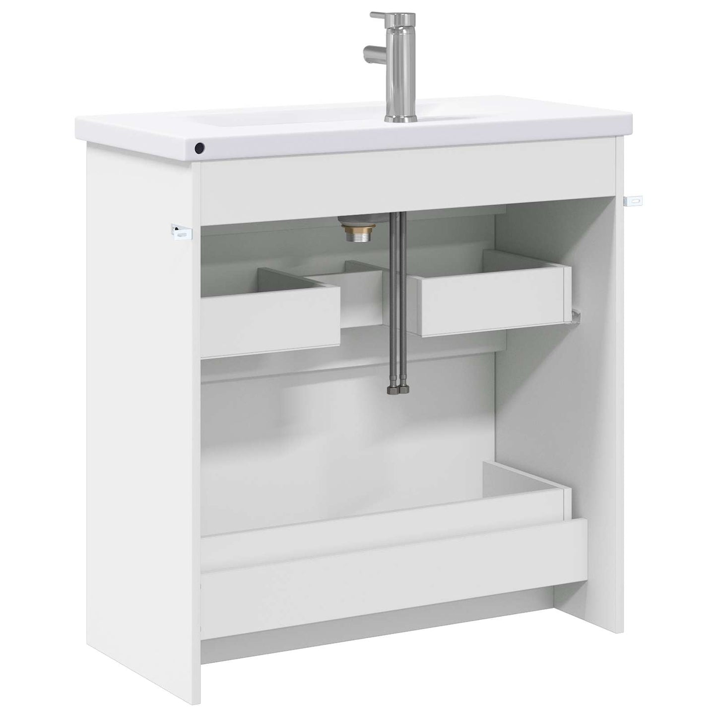 vidaXL Σετ Επίπλων Μπάνιου Λευκό 81 x 40 x 84,5 εκ Επεξεργασμένο Ξύλο