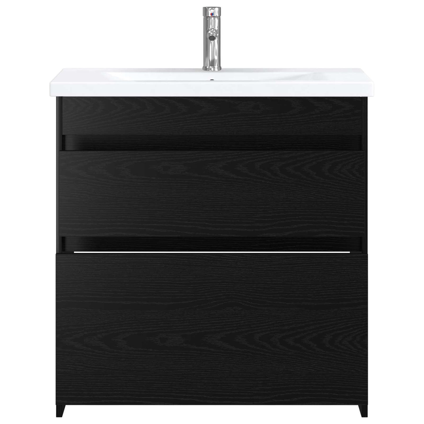vidaXL Σετ Επίπλων Μπάνιου Μαύρη Δρυς 81 x 40 x 84,5 εκ