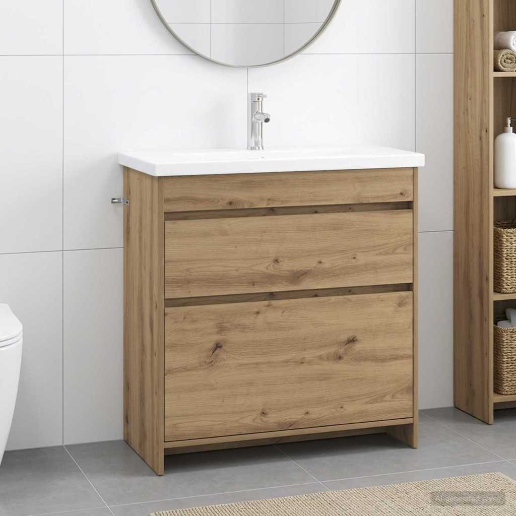 vidaXL Σετ Επίπλων Μπάνιου Artisan Δρυς 81 x 40 x 84,5 εκ