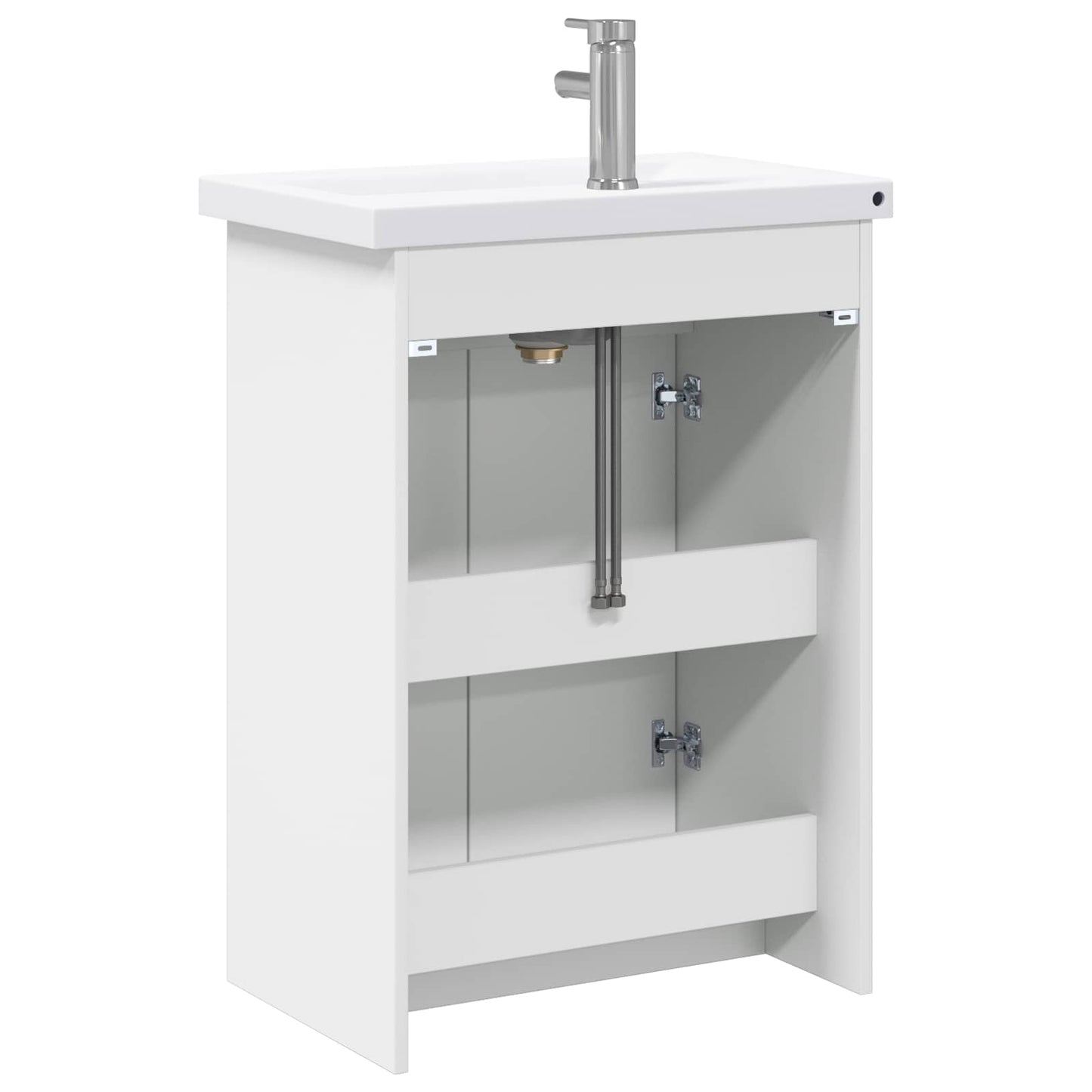 vidaXL Σετ Επίπλων Μπάνιου Λευκό 61 x 40 x 84,5 εκ Επεξεργασμένο Ξύλο